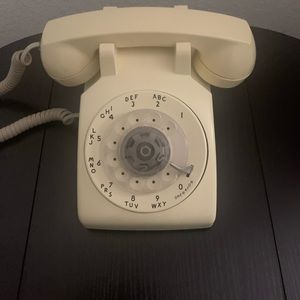 Vintage bell Western Rotary phone Beige